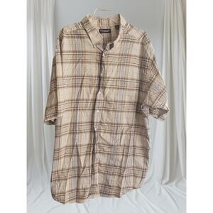 Roundtree & Yorke Button Down Shirt Size 3XLT dadcore Geometric Good Condition